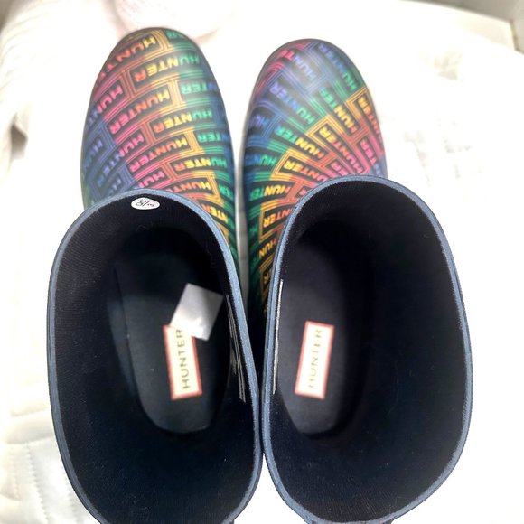 Womens Hunter Play Size 7 Logo Rain Boot Rainbow - Picture 10 of 10